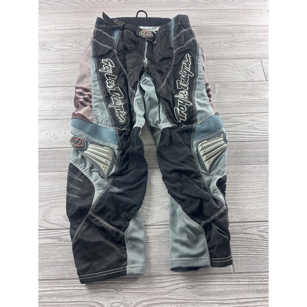 Troy Lee Designs Grand Prix Pilot Motocross Pants Black Grey Maroon Adult 30